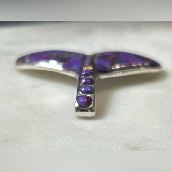 🆕 Purple Mojave and 925 Silver Whale Tail Pendant - Picture 3 of 6